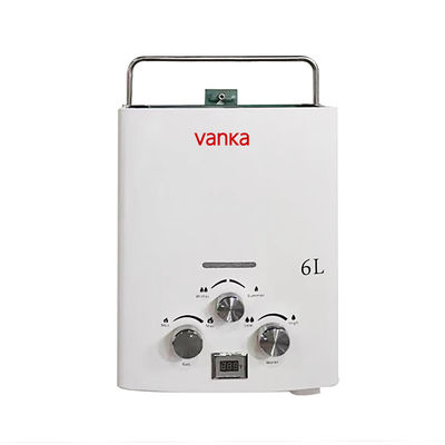 Cắm trại ngoài trời máy nước nóng Propane 6L Tankless On Demand Máy sưởi nước di động