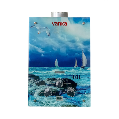 Bình nước nóng không bình chứa bằng khí đốt 10L với gương kính và bộ trao đổi nhiệt bằng đồng